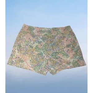 Juniper & Lime Tropical Print Cotton Shorts Size 12 Flat Front Beach Vacation